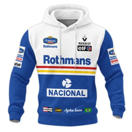 Alternative view of 1994 Ayrton Senna Rothmans Williams Renault F1 Hoodie Quilted Waffle BL3725A6HQW