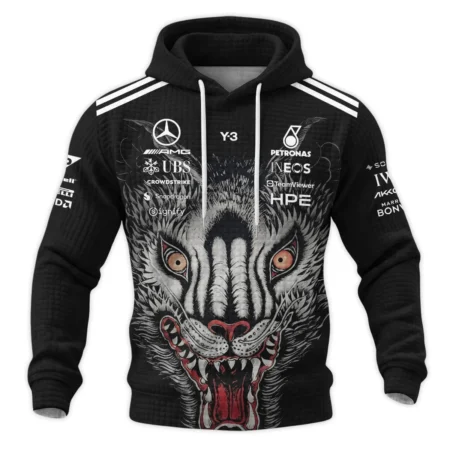 Alternative view of 2026 Japan GP Y-3 x Mercedes F1 - Hoodie Quilted Waffle BLMER18326A1HQW