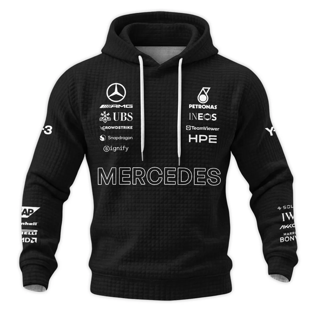 2026 Y-3 x Mercedes F1 Teamwear - Hoodie Quilted Waffle BLMER18326A3HQW - Image 2