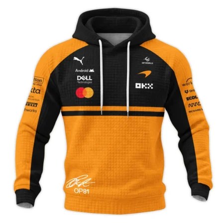 Alternative view of 2026 Oscar Piastri 81 McLaren F1 Teamwear Hoodie Quilted Waffle BLOP25326A1HQW - Orange
