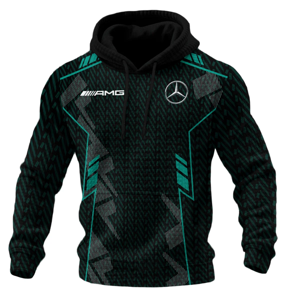 Mercedes F1 Teamwear Hoodie Quilted Waffle BLVA5326A1MERHQW - Image 2