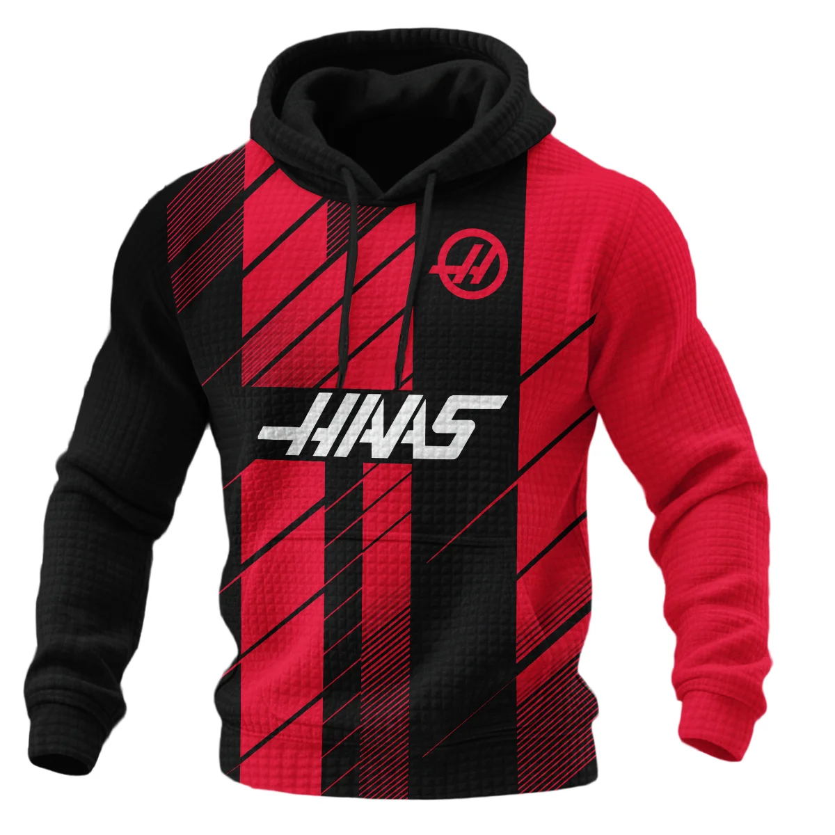 Haas F1 Teamwear Hoodie Quilted Waffle BLVA5326A2HAASHQW - Image 2