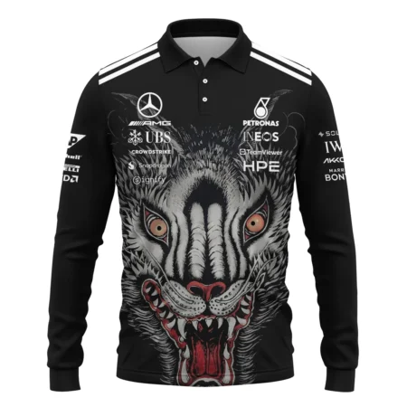 Alternative view of 2026 Japan GP Y-3 x Mercedes F1 - Long Polo Shirt BLMER18326A1LPL