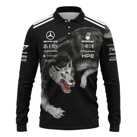 Alternative view of 2026 Mercedes x Y-3 Japan GP F1 - Long Polo Shirt BLMER18326A2LPL