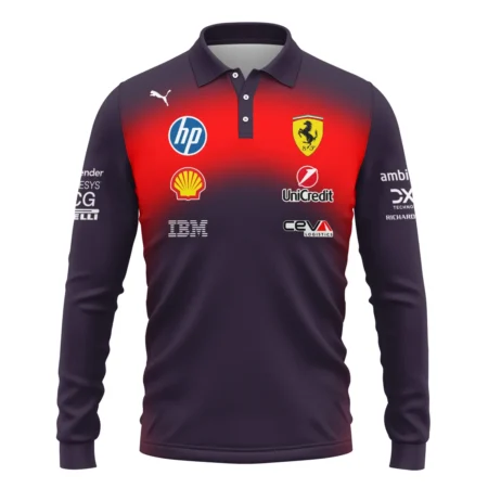Alternative view of 2026 China GP Edition Ferrari F1 Long Polo Shirt BLVA12326FRRLPL