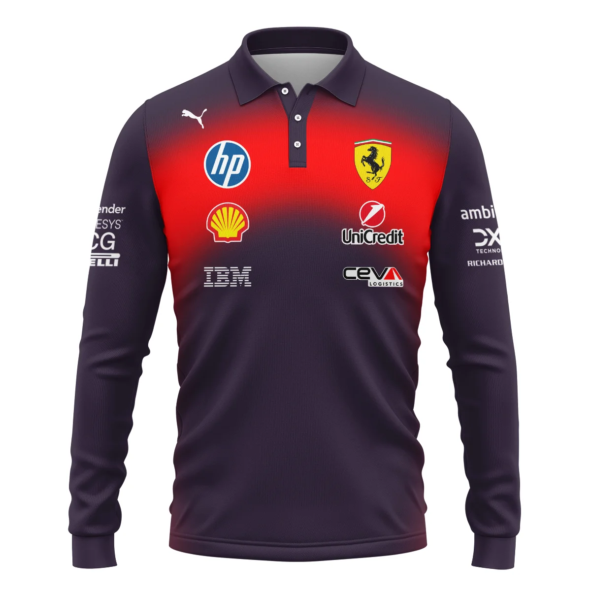 2026 China GP Edition Ferrari F1 Long Polo Shirt BLVA12326FRRLPL - Image 2