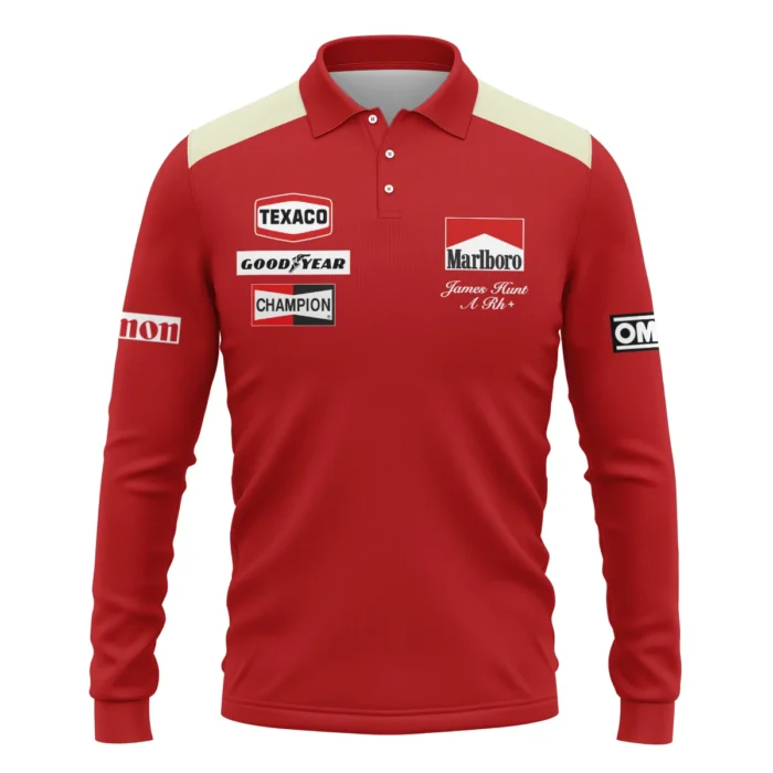 Alternative view of 1976 James Hunt Racing Suit McLaren F1 Long Polo Shirt BLVAJHR130825A3LPL
