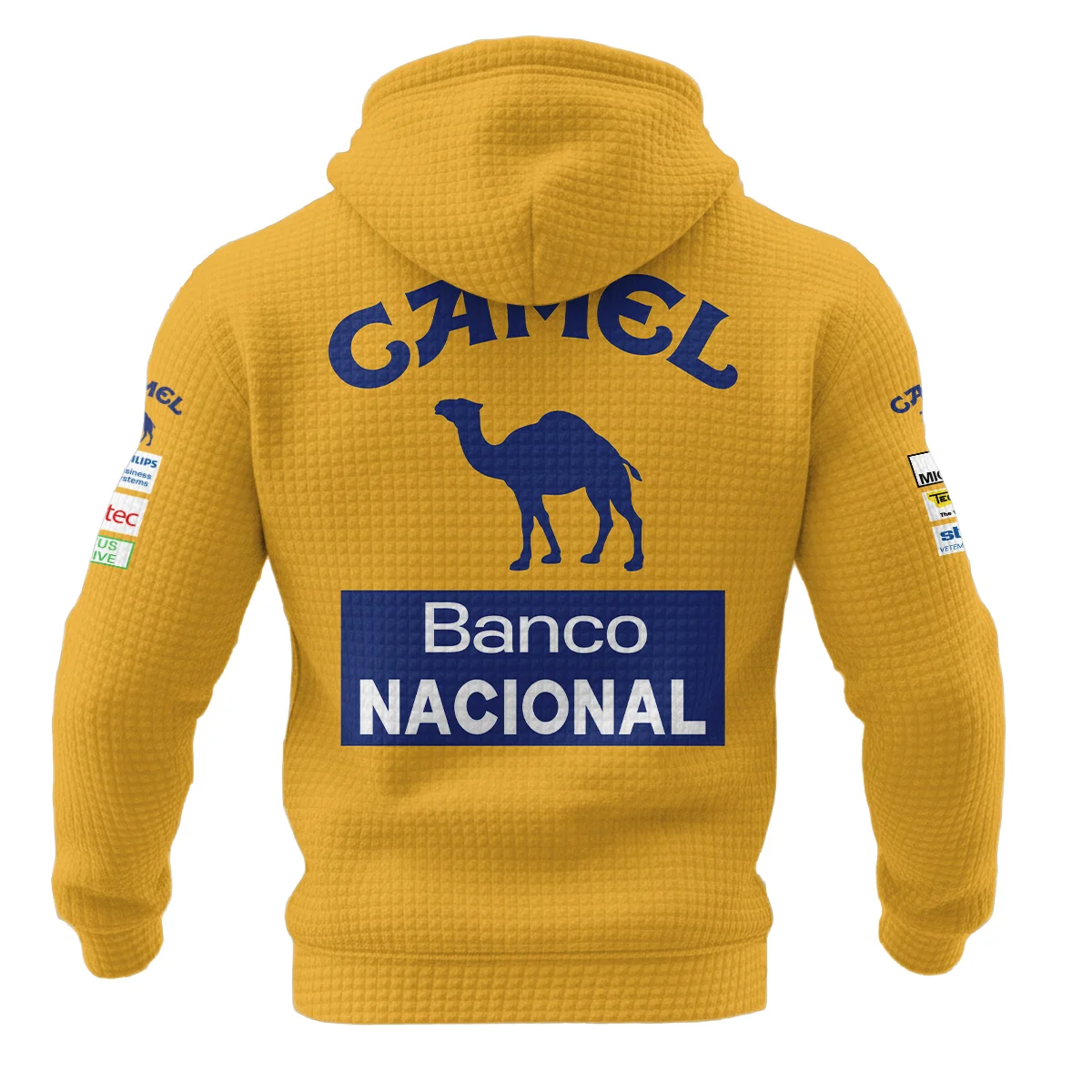 1987 Ayrton Senna Camel Honda F1 Hoodie Quilted Waffle BL3725A5HQW - Image 3