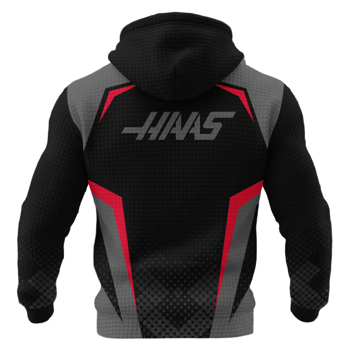 Haas F1 Teamwear Hoodie Quilted Waffle Unisex Motorsport Apparel BLVA5326A3HAASHQW - Image 3
