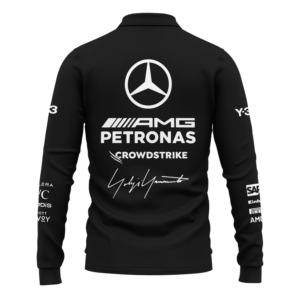 2026 Y-3 x Mercedes F1 Teamwear - Long Polo Shirt BLMER18326A3LPL - Image 3