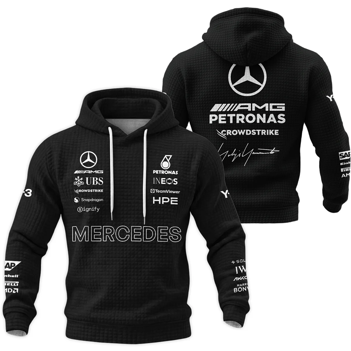 2026 Y-3 x Mercedes F1 Teamwear - Hoodie Quilted Waffle BLMER18326A3HQW