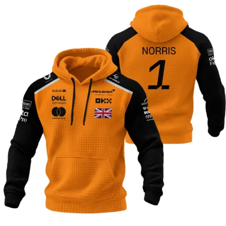 #1 2026 Lando Norris McLaren F1 Team For Fans Hoodie Quilted Waffle Unisex Motorsport Apparel BLNR3126A1HQW