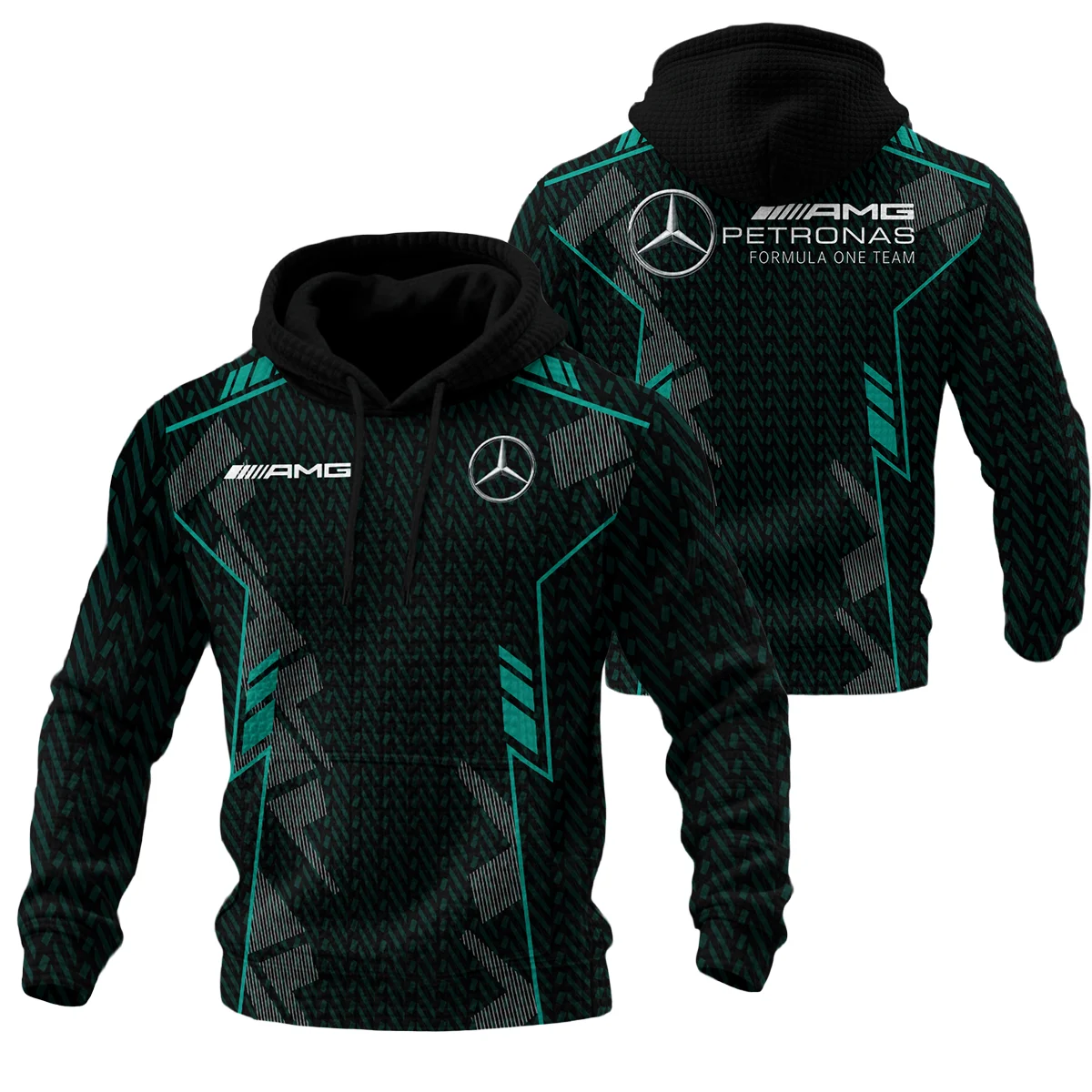 Mercedes F1 Teamwear Hoodie Quilted Waffle BLVA5326A1MERHQW
