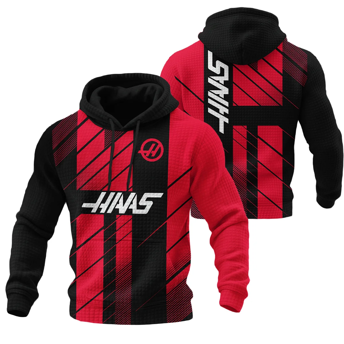 Haas F1 Teamwear Hoodie Quilted Waffle BLVA5326A2HAASHQW