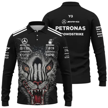 2026 Japan GP Y-3 x Mercedes F1 - Long Polo Shirt BLMER18326A1LPL
