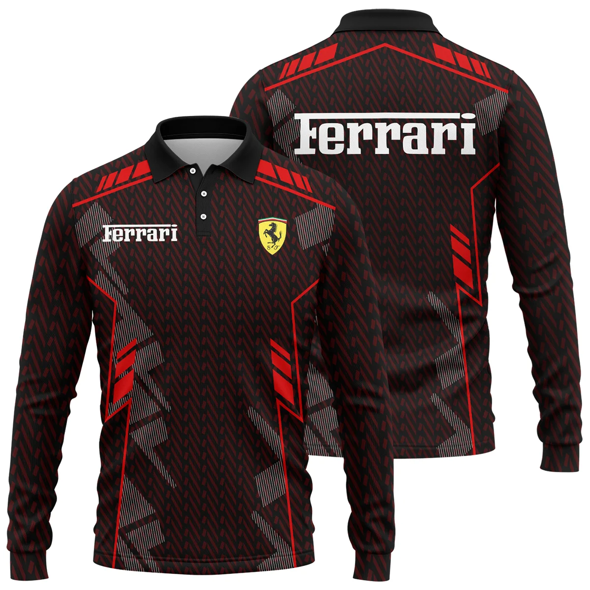 Ferrari F1 Teamwear Long Polo Shirt Unisex Motorsport Apparel BLVA5326A1FRRLPL