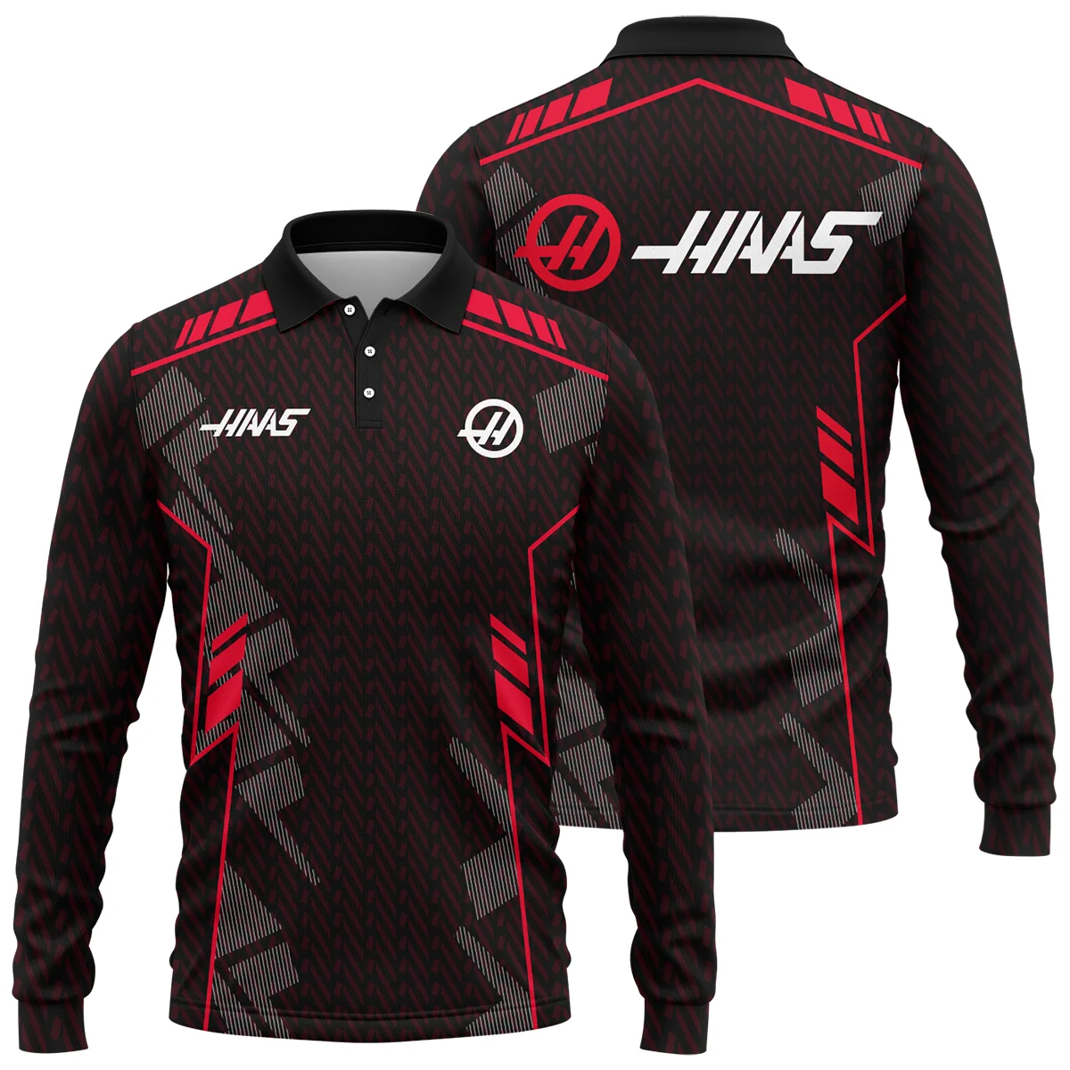 Haas F1 Teamwear Long Polo Shirt BLVA5326A1HAASLPL