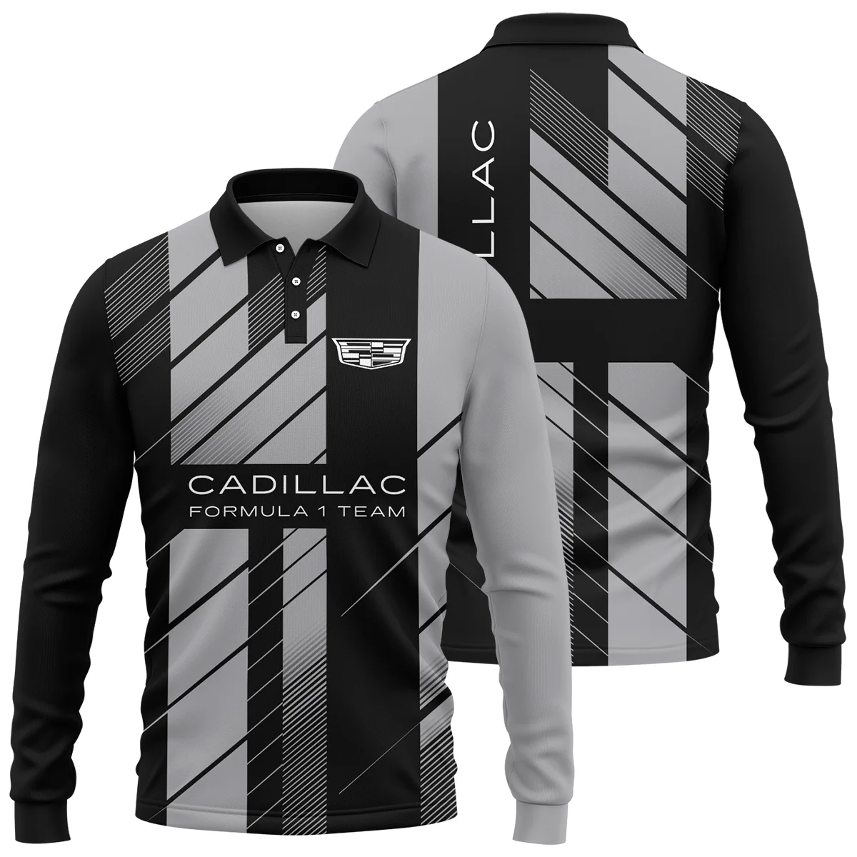 Cadillac F1 Teamwear Long Polo Shirt BLVA5326A2CADLPL