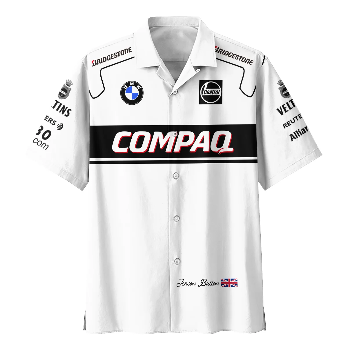 2000 Jenson Button Racing Suit Williams F1 Hawaiian Shirt BLVAJB010925A1HW - Image 2