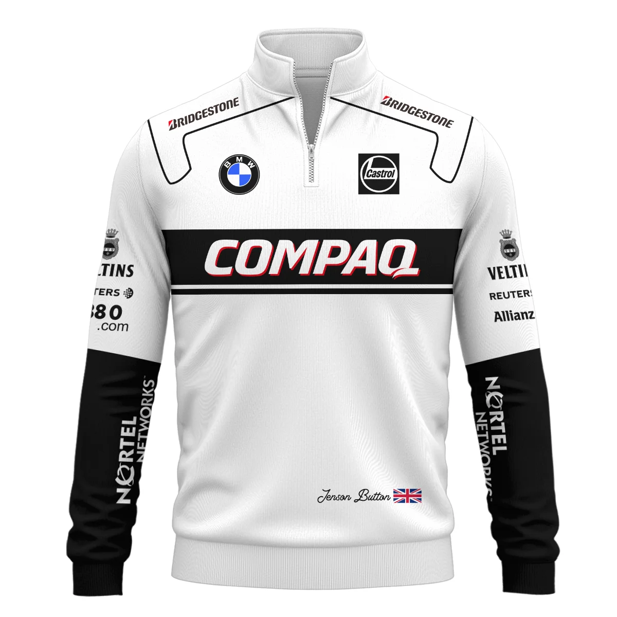 2000 Jenson Button Racing Suit Williams F1 Quarter-Zip Sweatshirt BLVAJB010925A1QZS - Image 2