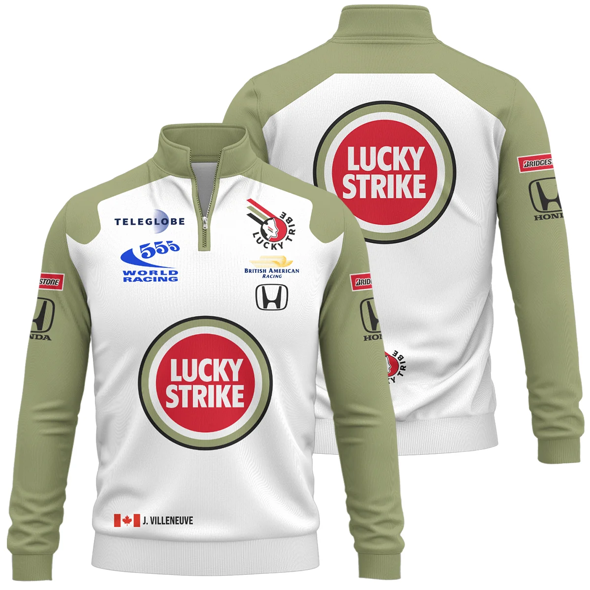 2001 Jacques Villeneuve Racing Suit F1 Quarter-Zip Sweatshirt BLJV10825A5QZS