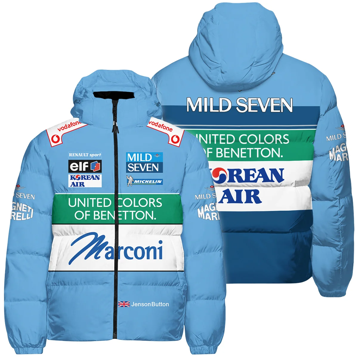2001 Jenson Button Racing Suit Benetton F1 Down & Puffer Jackets BLVAJB010925A2HCJ