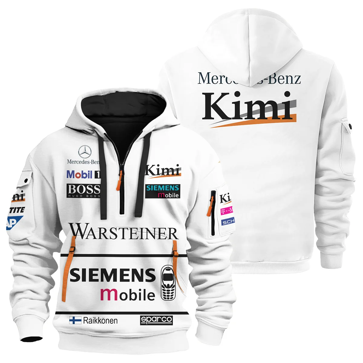 2003 Kimi Raikkonen Racing Suit McLaren F1 Hoodie Half Zip Unisex Motorsport Apparel BLVAKR191125A2HDF
