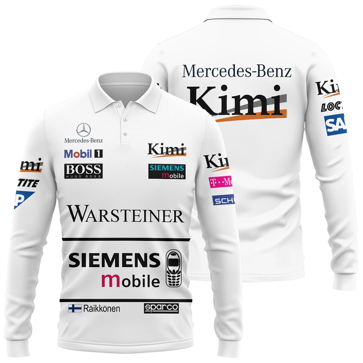 2003 Kimi Raikkonen Racing Suit McLaren F1 Long Polo Shirt Unisex Motorsport Apparel BLVAKR191125A2LPL