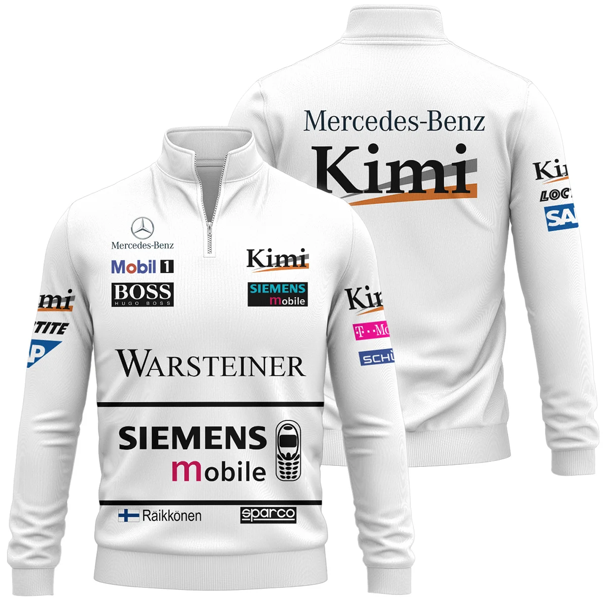 2003 Kimi Raikkonen Racing Suit McLaren F1 Quarter-Zip Sweatshirt Unisex Motorsport Apparel BLVAKR191125A2QZS