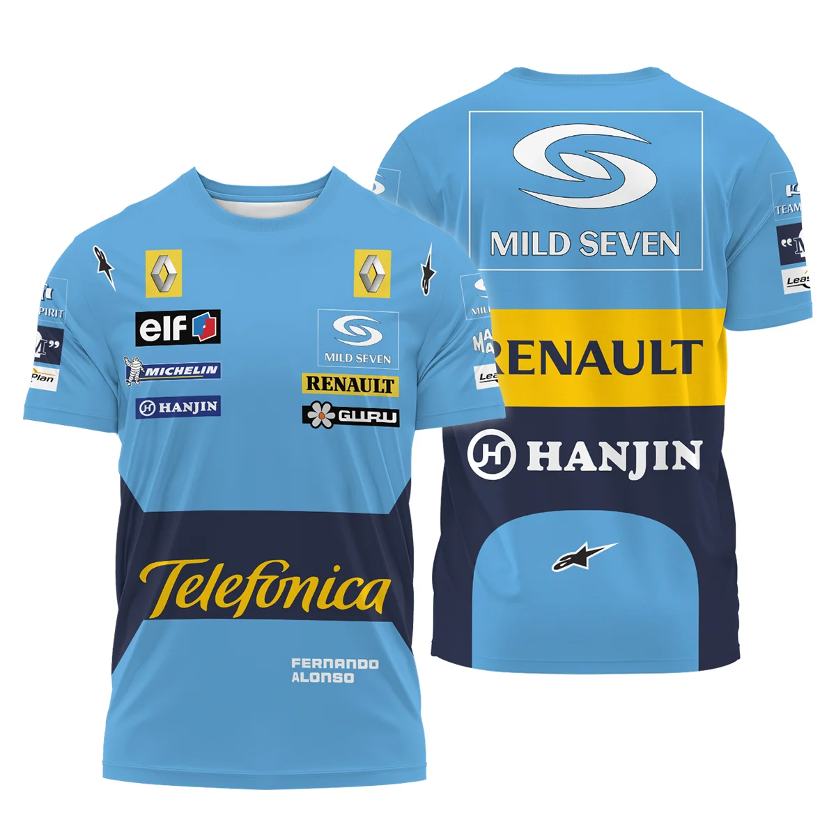 2004 Fernando Alonso Racing Suit Renault F1 T-Shirt Unisex Motorsport Apparel BLVAFA030925A6TS