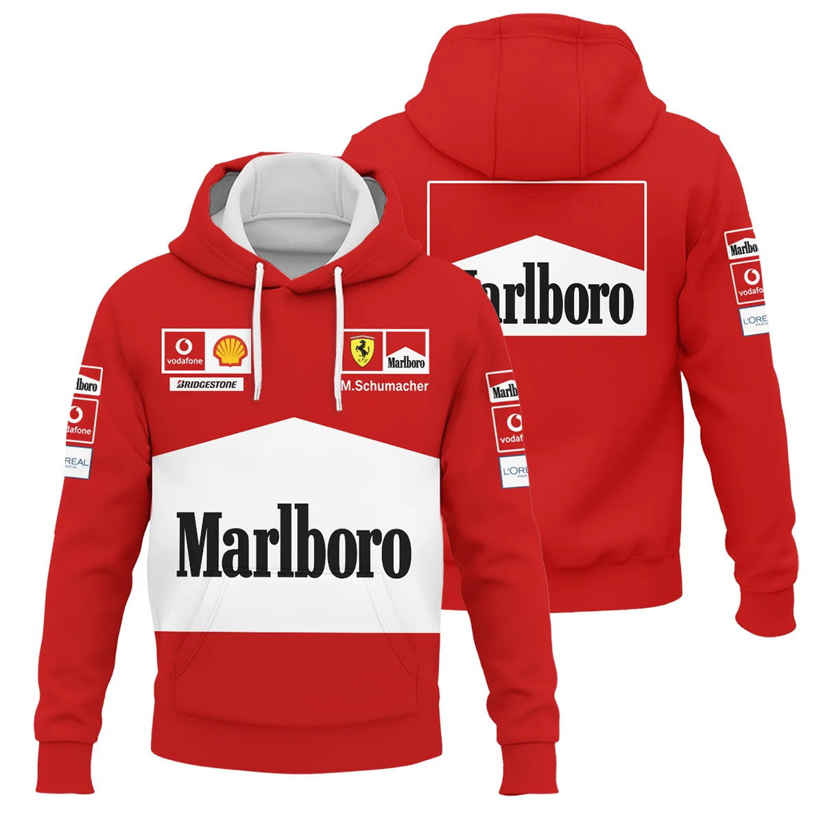 2004 WDC Michael Schumacher Race Suit Ferrari F1 Hoodie Unisex Motorsport Apparel BLVAMC020925A12HD