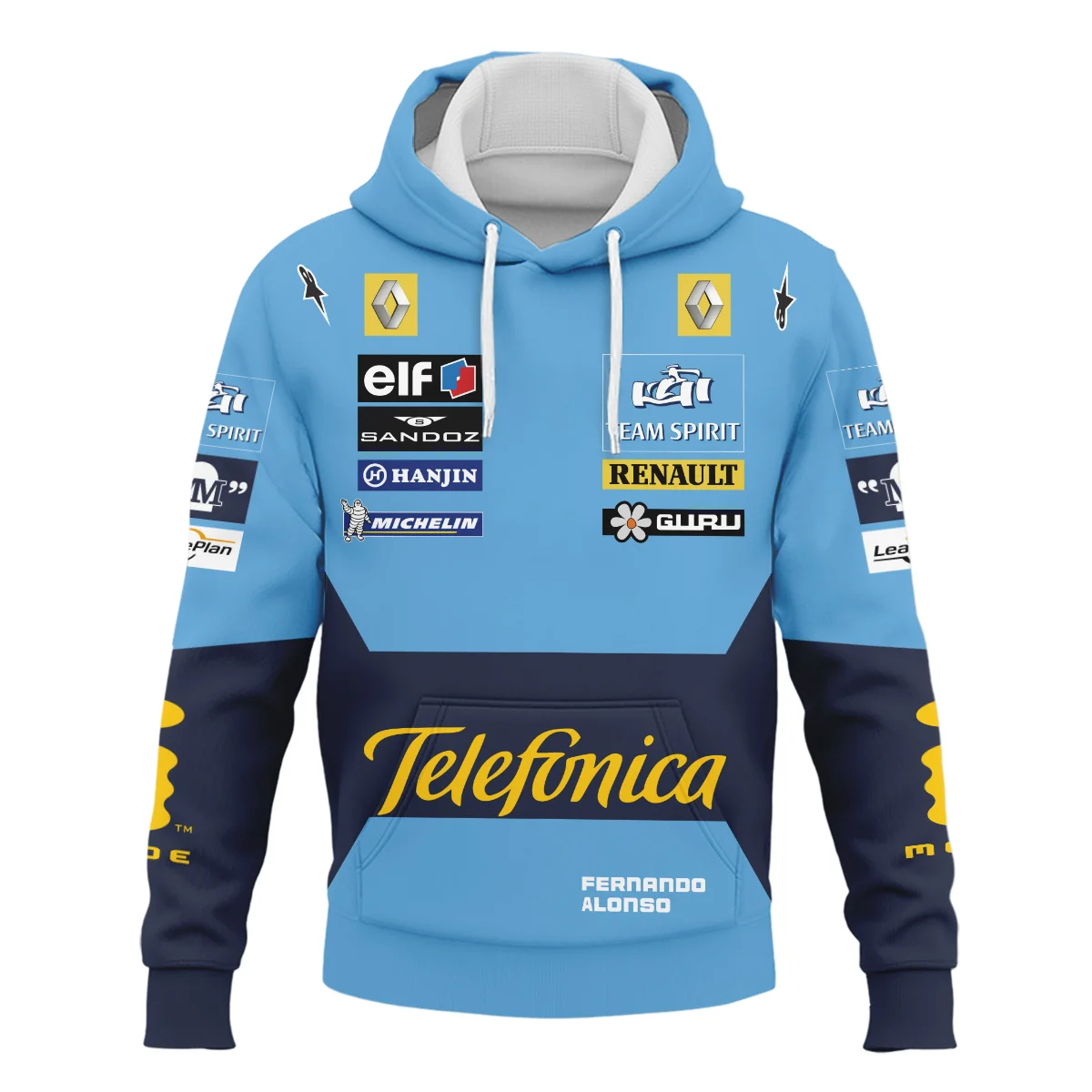 2005 Fernando Alonso Racing Suit Renault F1 Hoodie BLVAFA030925A5HD - Image 2
