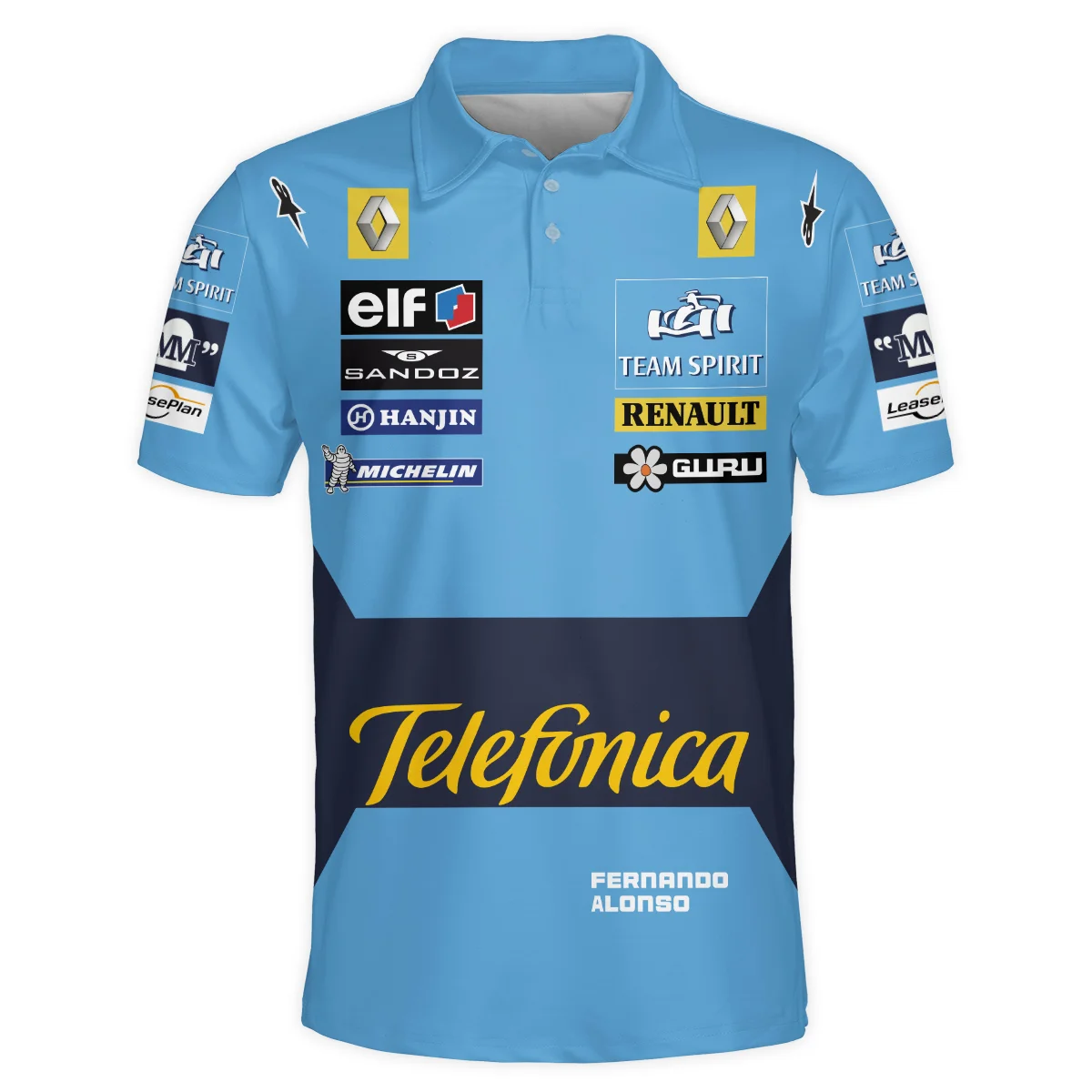 2005 Fernando Alonso Racing Suit Renault F1 Polo Shirt BLVAFA030925A5PL - Image 2