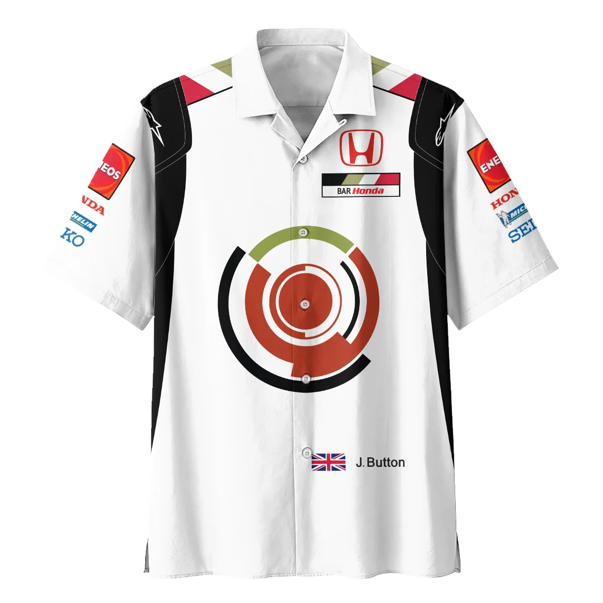 2005 Jenson Button Racing Suit BAR Honda F1 Hawaiian Shirt BLVAJB010925A4HW - Image 2
