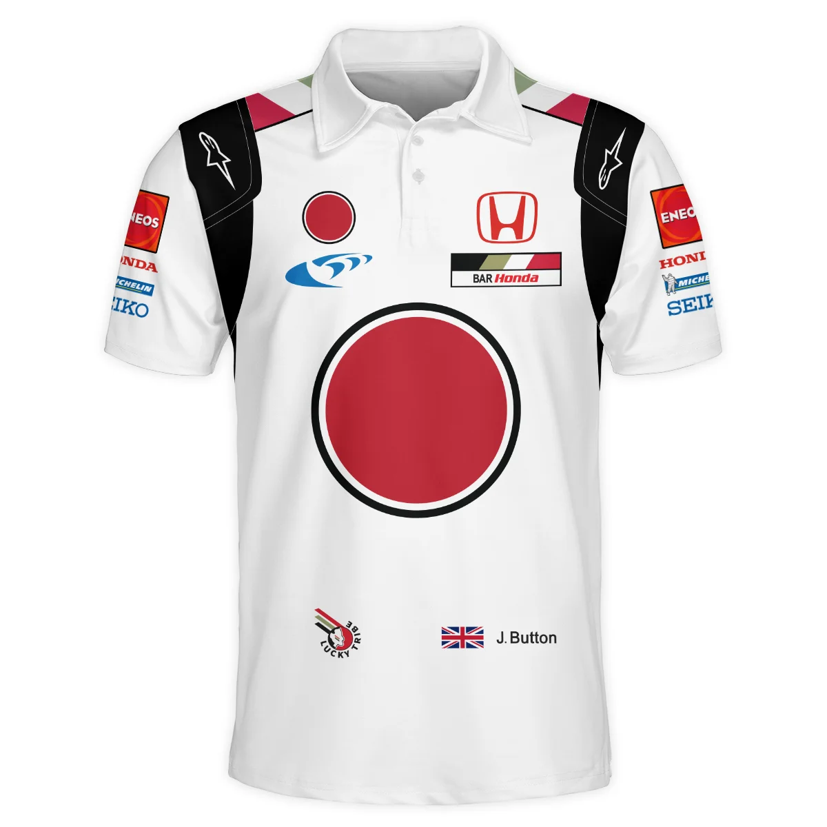 2005 Jenson Button Racing Suit BAR Honda F1 Polo Shirt BLVAJB010925A3PL - Image 2