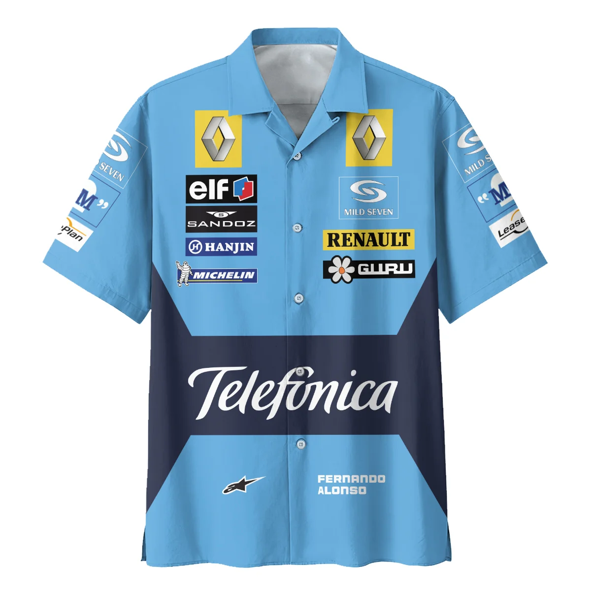 2006 Fernando Alonso Racing Suit Renault F1 Hawaiian Shirt BLVAFA030925A4HW - Image 2
