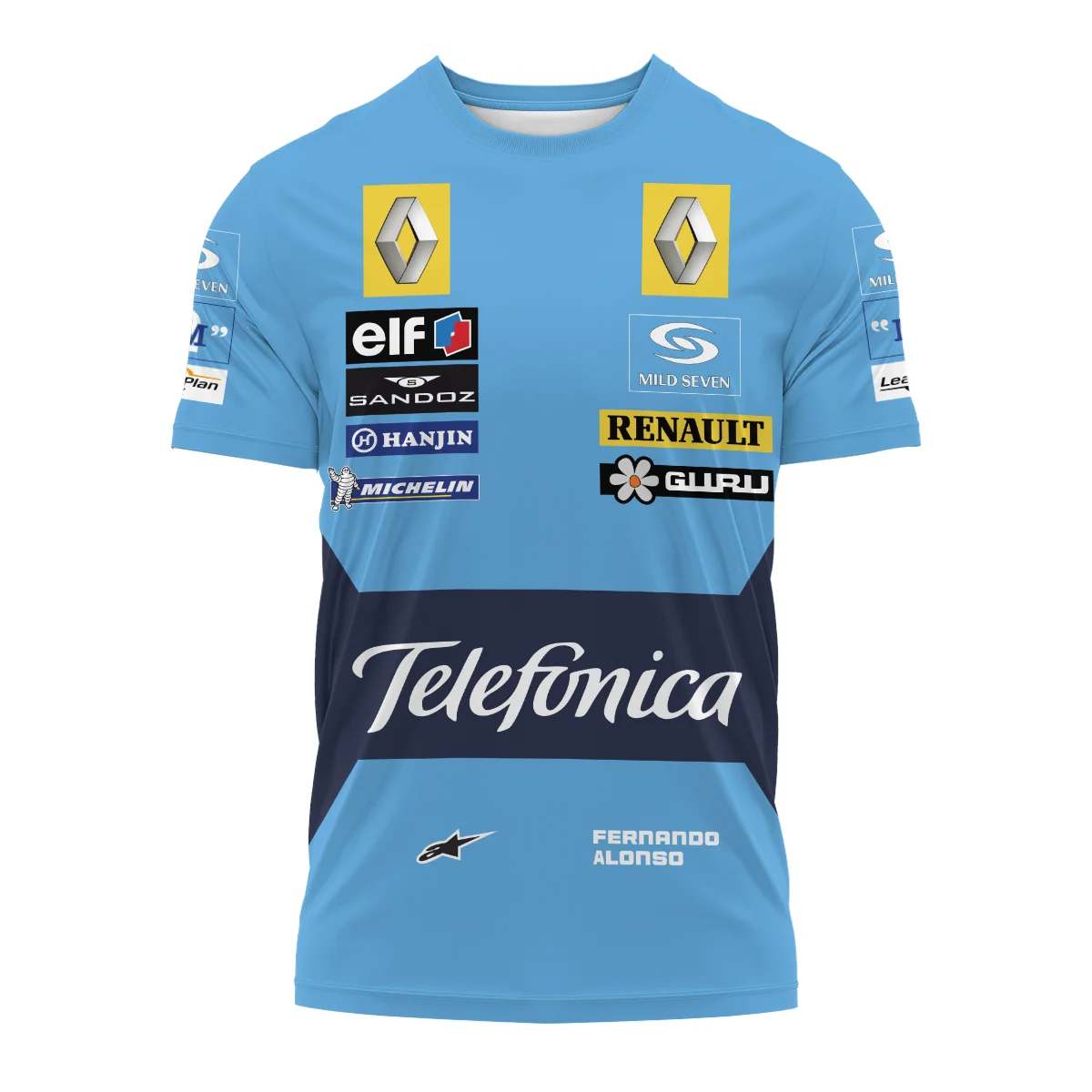 2006 Fernando Alonso Racing Suit Renault F1 T-Shirt BLVAFA030925A4TS - Image 2