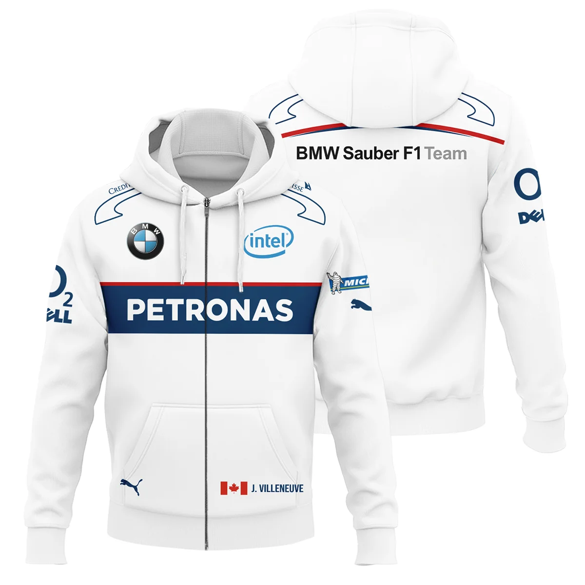 2006 Jacques Villeneuve Racing Suit F1 Zipper Hoodie BLJV10825A8ZHD