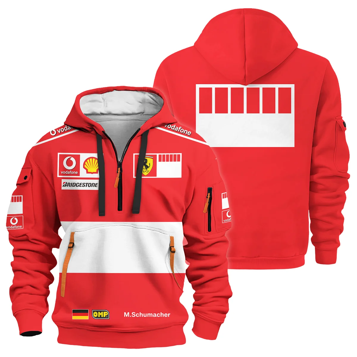 2006 Michael Schumacher Race Suit Ferrari F1 Hoodie Half Zip Unisex Motorsport Apparel BLVAMC020925A6HDF