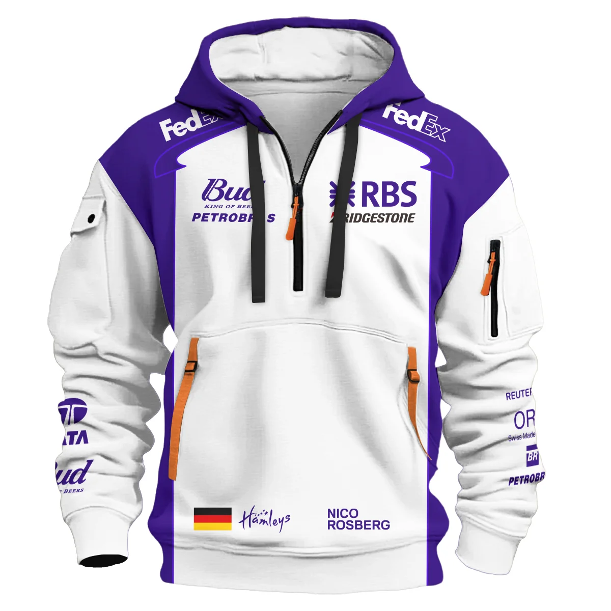 2006 Nico Rosberg Racing Suit Williams F1 Hoodie Half Zip BLVANR281125A2HDF - Image 2