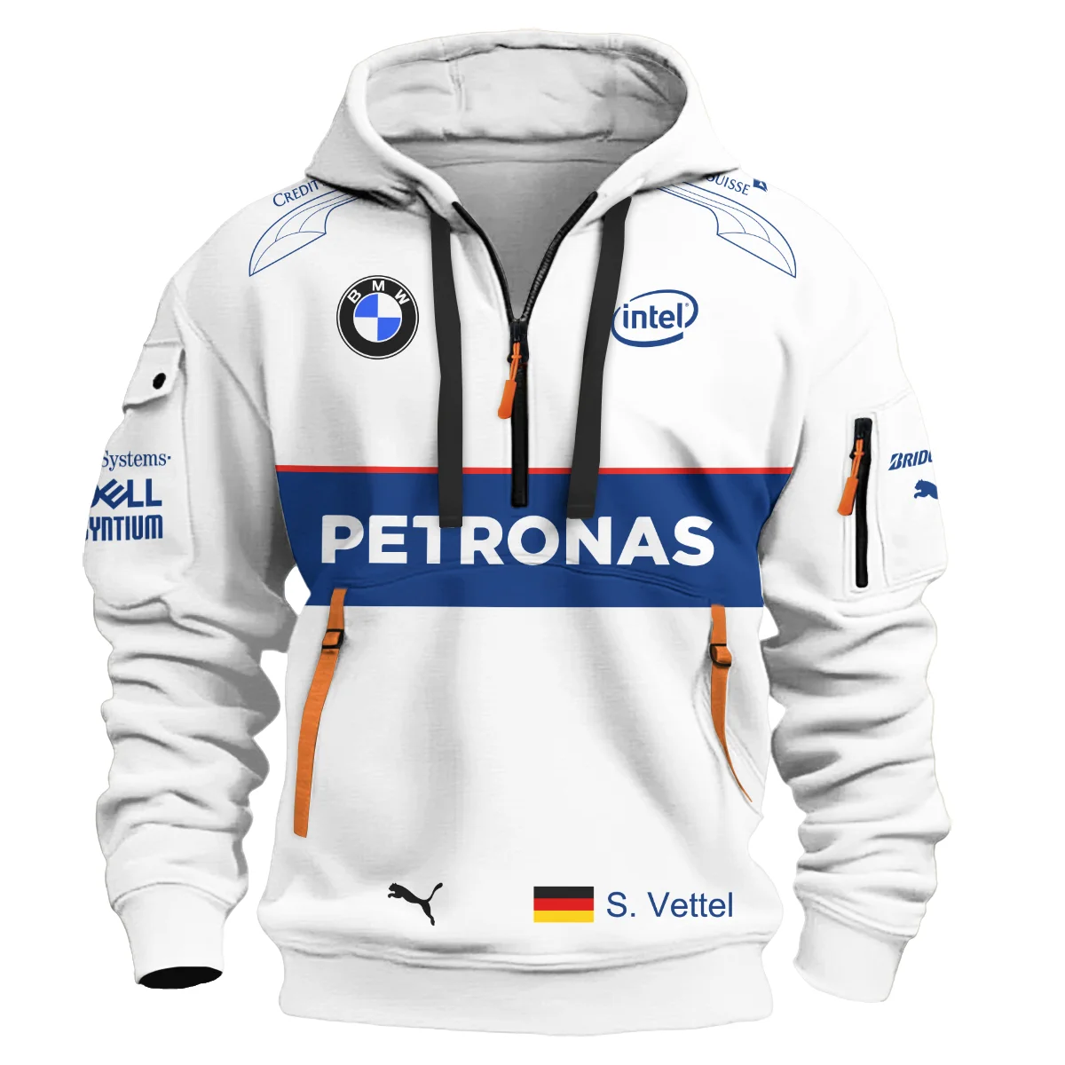 2007 Sebastian Vettel Racing Suit BMW F1 Hoodie Half Zip BLVASV110925A1HDF - Image 2
