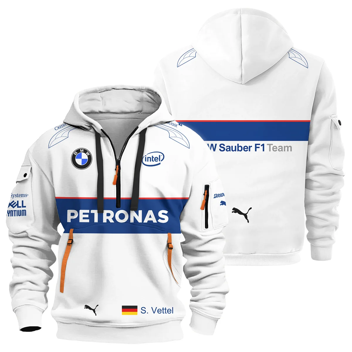 2007 Sebastian Vettel Racing Suit BMW F1 Hoodie Half Zip BLVASV110925A1HDF