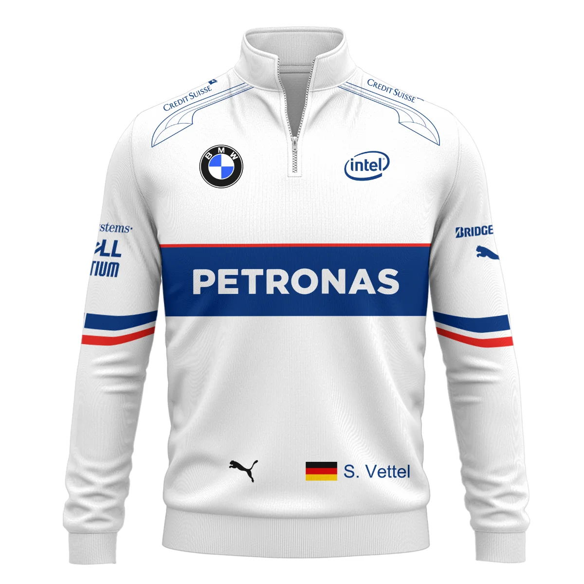 2007 Sebastian Vettel Racing Suit BMW F1 Quarter-Zip Sweatshirt BLVASV110925A1QZS - Image 2
