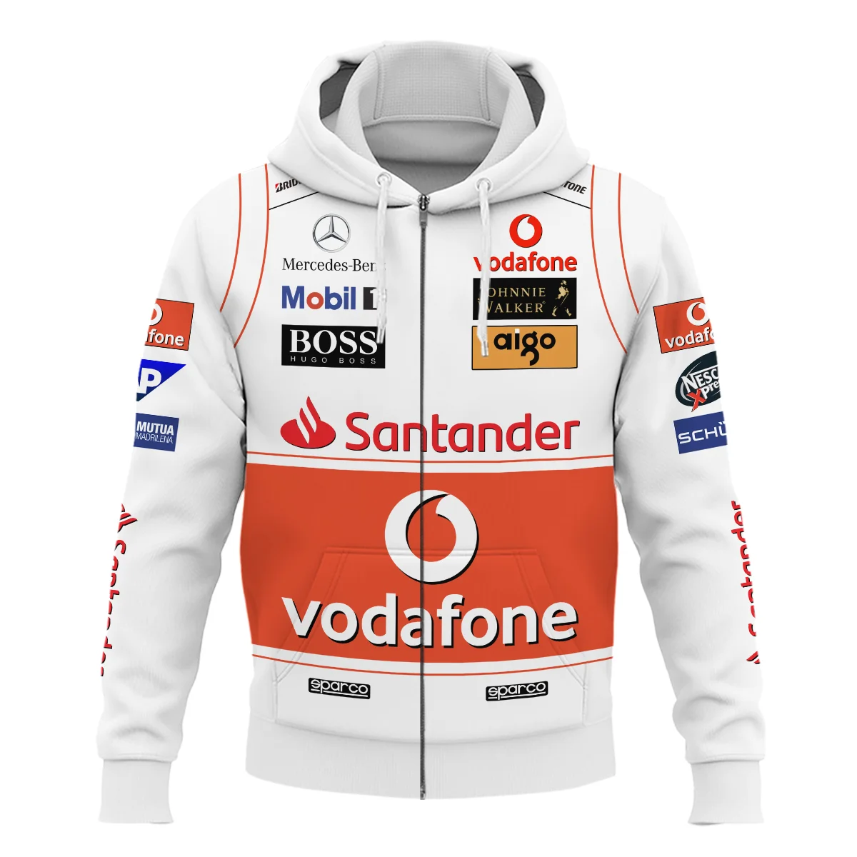 2008 Lewis Hamilton Racing Suit McLaren F1 Zipper Hoodie BLVALH260825A9ZHD - Image 2