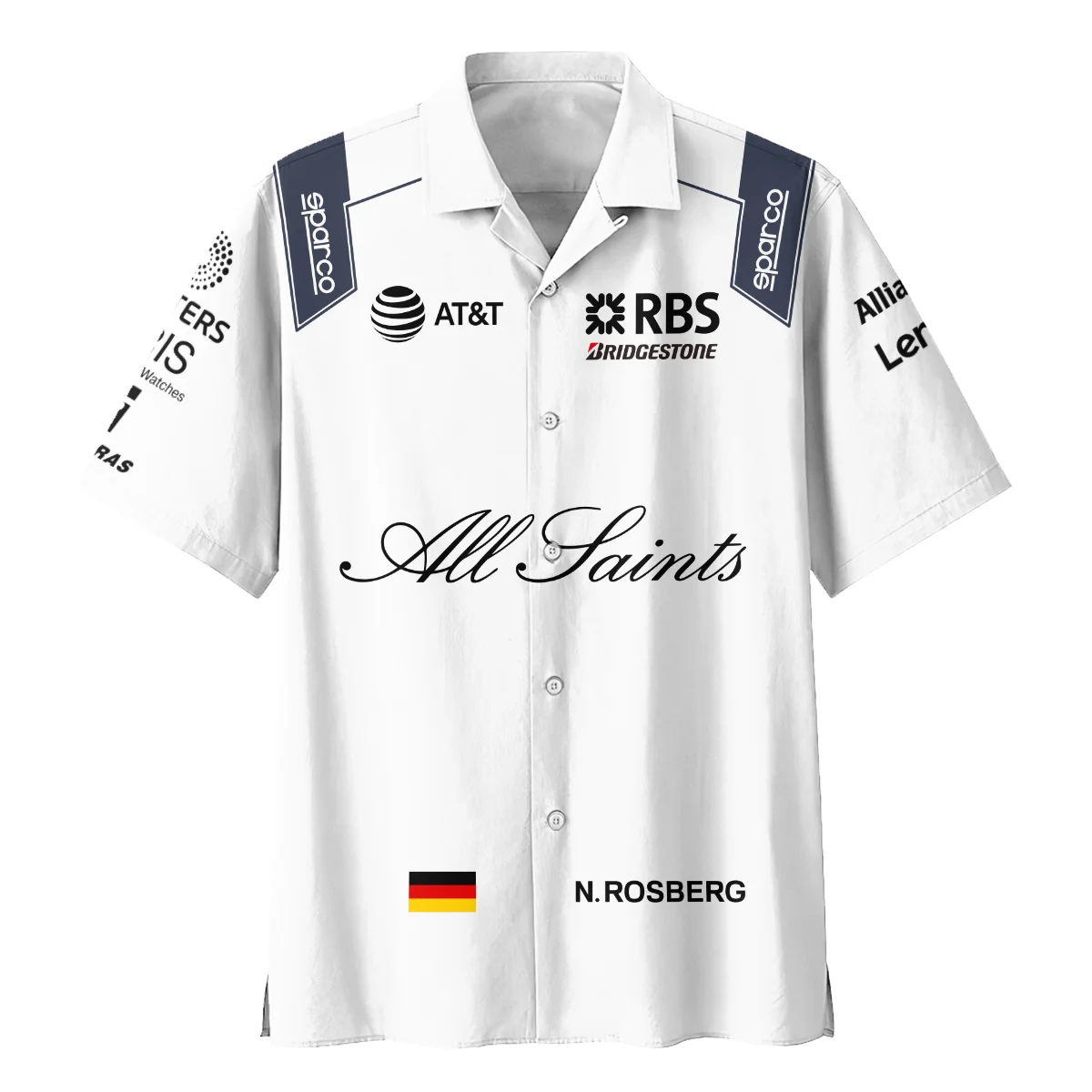 2008 Nico Rosberg Racing Suit Williams F1 Hawaiian Shirt BLVANR281125A3HW - Image 2
