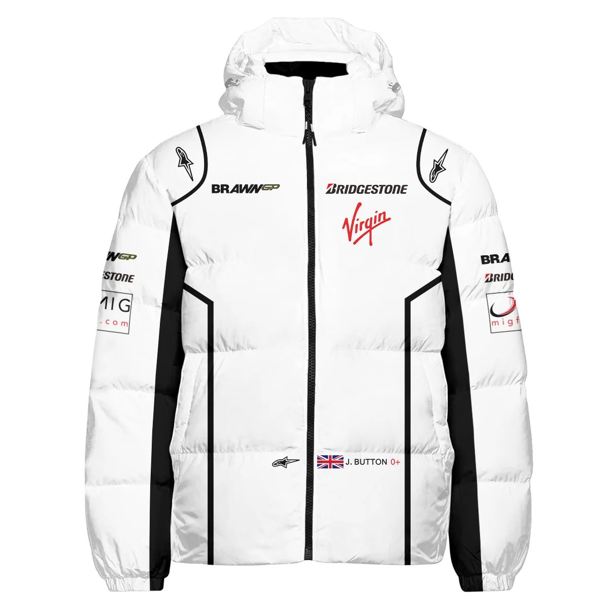 2009 Jenson Button Racing Suit Brawn GP F1 Down & Puffer Jackets BLVAJB010925A5HCJ - Image 2