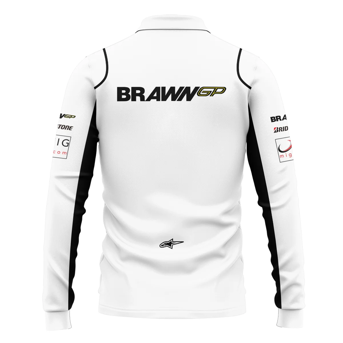 2009 Jenson Button Racing Suit Brawn GP F1 Long Polo Shirt BLVAJB010925A5LPL - Image 3