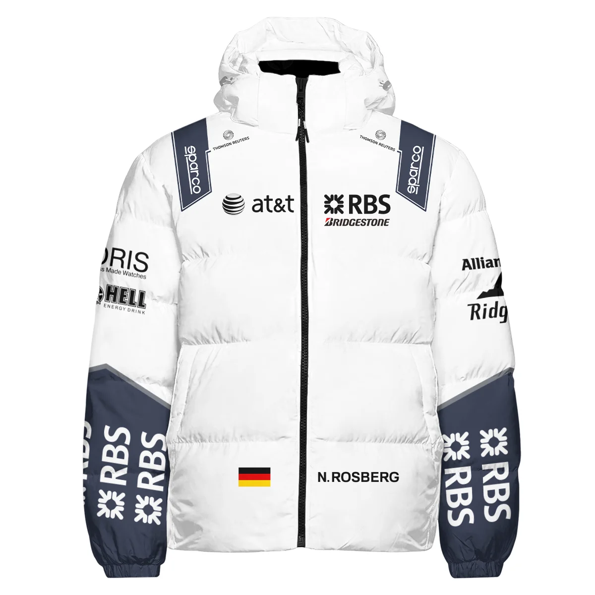 2009 Nico Rosberg Racing Suit Williams F1 Down & Puffer Jackets BLVANR281125A4HCJ - Image 2