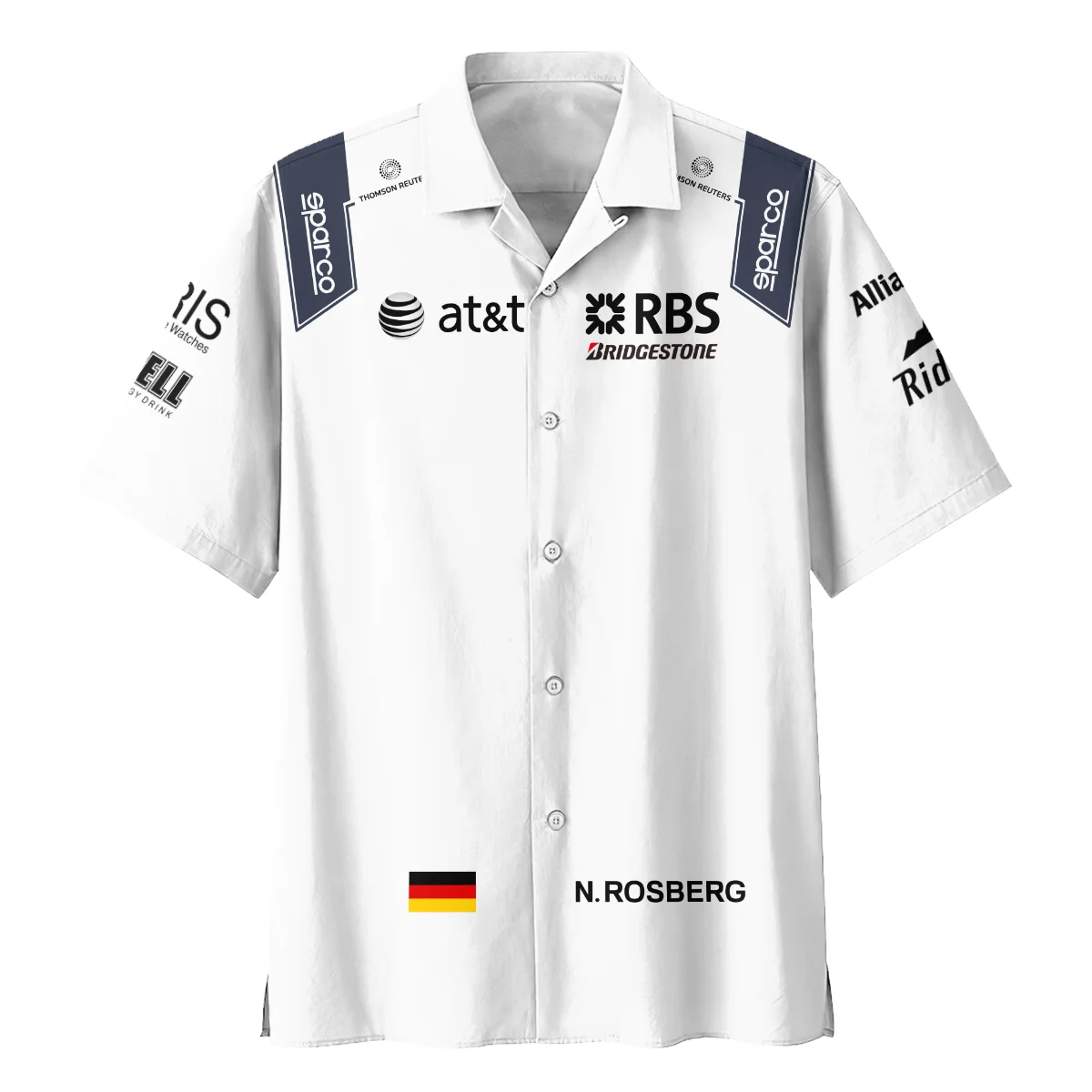2009 Nico Rosberg Racing Suit Williams F1 Hawaiian Shirt BLVANR281125A4HW - Image 2
