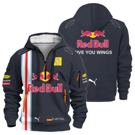 2009 Sebastian Vettel Racing Suit Red Bull Racing F1 Hoodie Half Zip Unisex Motorsport Apparel BLVASV110925A8HDF